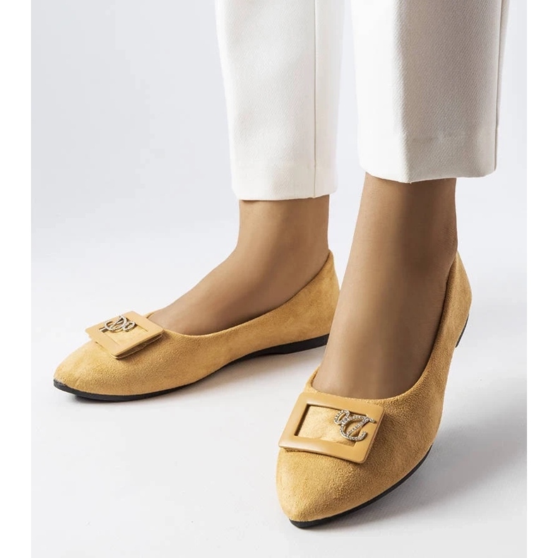 D/GMR Beige ballerinas decorated with rhinestones from Fleming