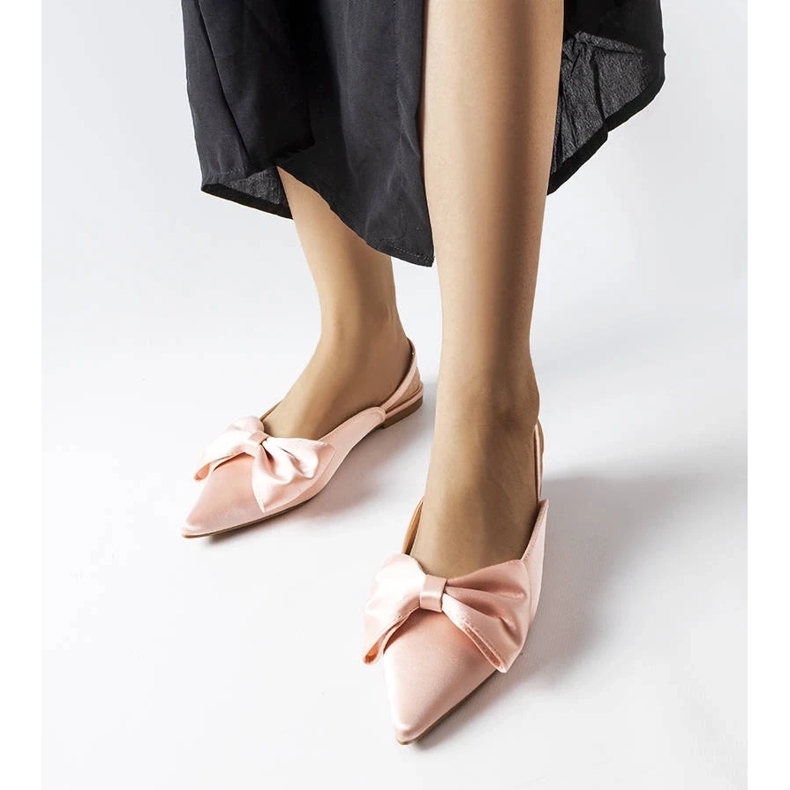 D/GMR Longhena pink open heel ballet flats