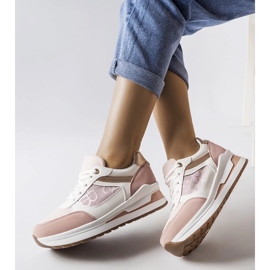 D/GMR Pink sneakers with a patterned insert from Genovesee D/GMR Pink sneakers with a patterned insert from Genovesee