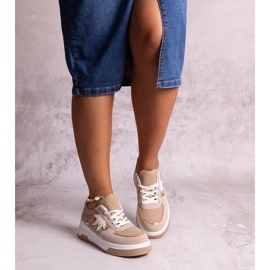 D/GMR Beige sneakers with a mirror insert from Kollins D/GMR Beige sneakers with a mirror insert from Kollins