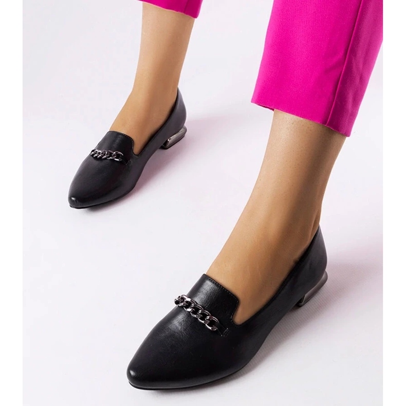 D/GMR Black flats with a leather insole from Lovato
