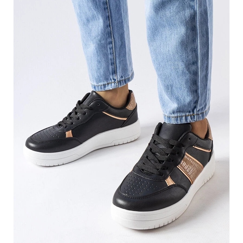 D/GMR Black and gold sports sneakers from Parma