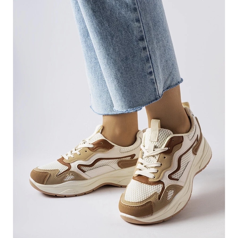 D/GMR Hollow beige sports sneakers green D/GMR Hollow beige sports sneakers green