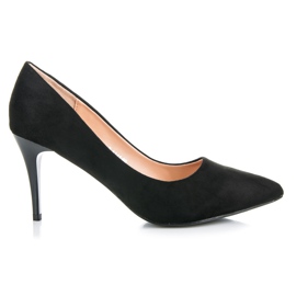 Ideal Shoes Suede High Heels black