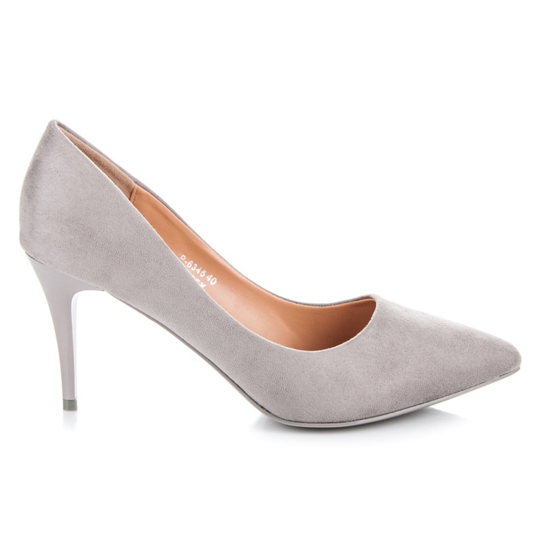 Ideal Shoes Suede high-heeled shoes grey