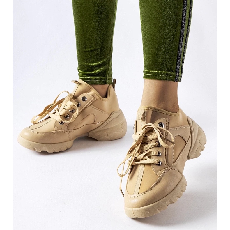 D/GMR Dark beige sneakers with a flexible Abal upper