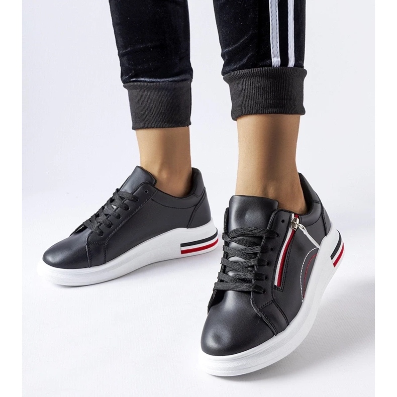 D/GMR Anaunia black sneakers with a white sole