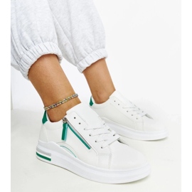 D/GMR White sneakers with green inserts Anaunia D/GMR White sneakers with green inserts Anaunia