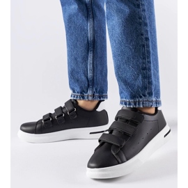 D/GMR Black sneakers fastened with Velcro paré - white sole D/GMR Black sneakers fastened with Velcro paré - white sole