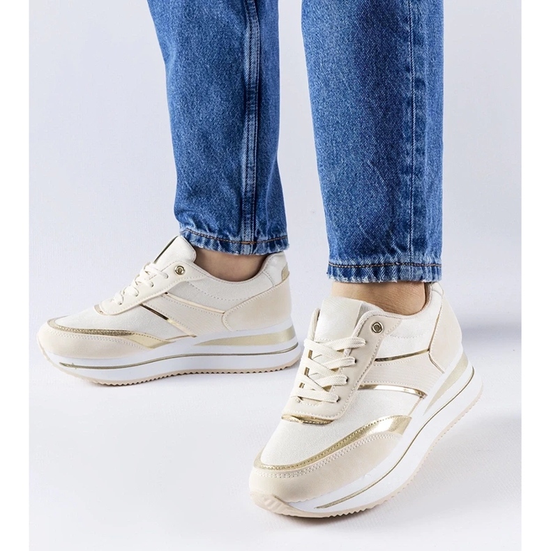 D/GMR Beige sneakers on the Nutter platform