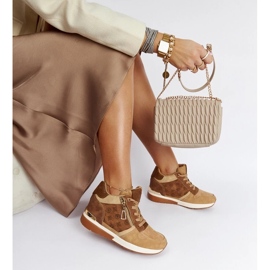 D/GMR Brown Knoxville wedge sneakers
