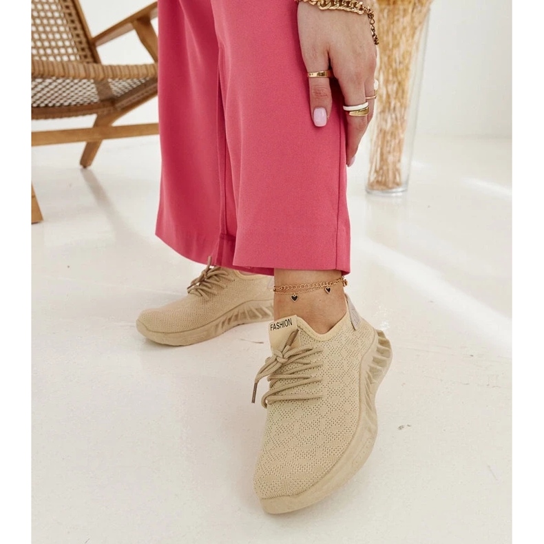 D/GMR Beige fabric sneakers Mira