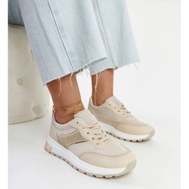 D/GMR Beige sneakers on the Lubna platform