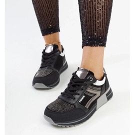 D/GMR Black platform sneakers with Mauli rhinestones D/GMR Black platform sneakers with Mauli rhinestones