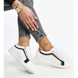 D/GMR White and black sneakers on the Amala platform