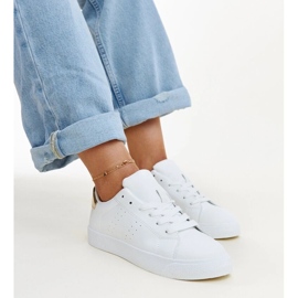 White and gold Akila sneakers