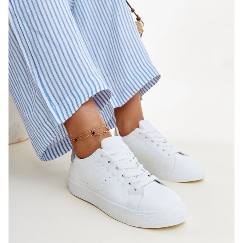 White and silver Akila sneakers