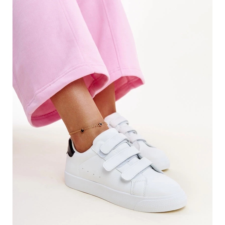 White and black velcro sneakers by Samala