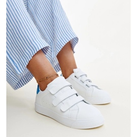 White and blue Velcro sneakers by Samala