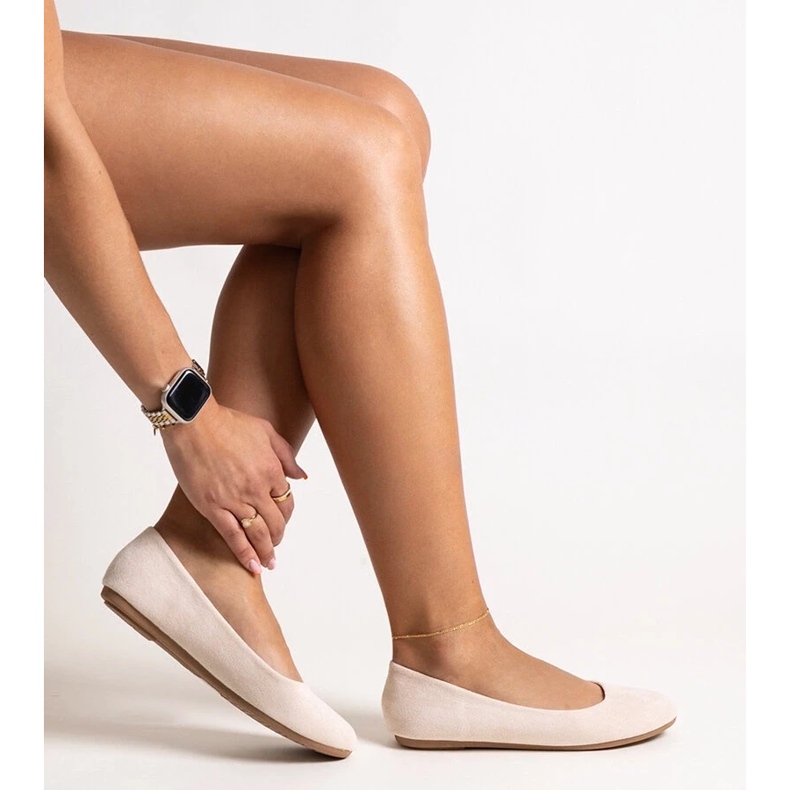 Light beige ballet flats made of Jala eco suede