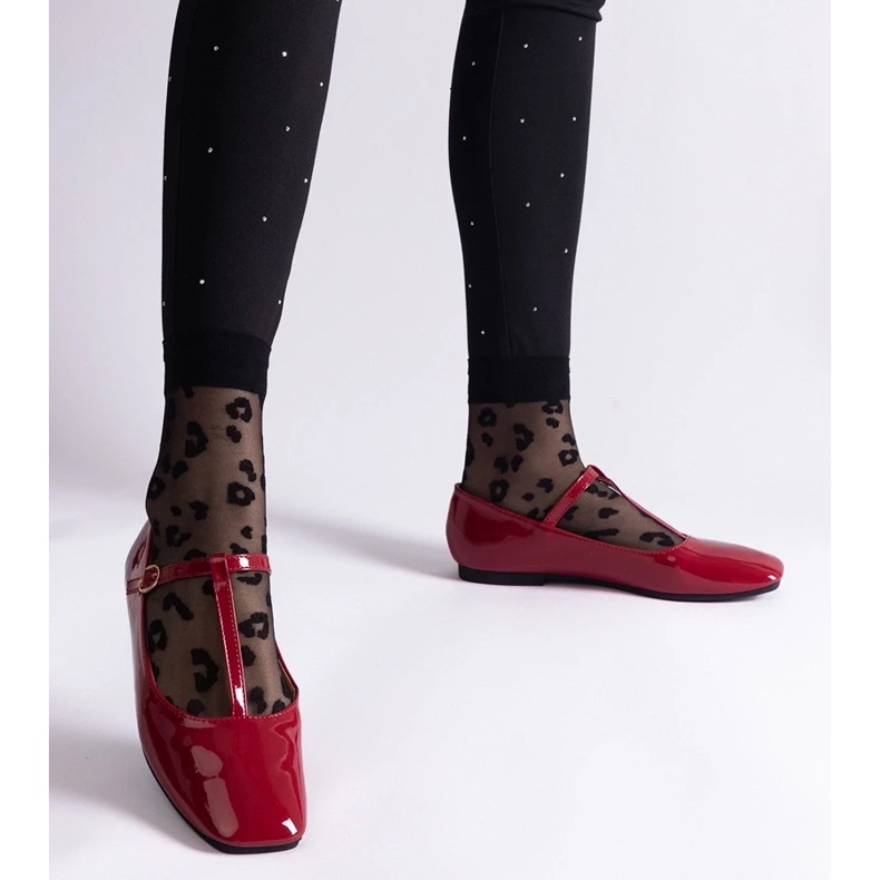 D/CEO Red varnished ballerinas with marseille belt