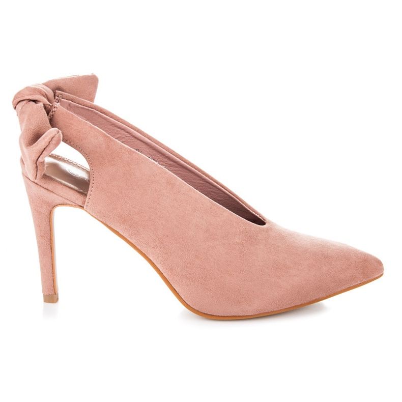 Cm Paris Suede pumps with a bow pink