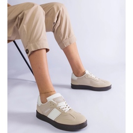 D/CEO Beige sneakers on the Puente stitching platform