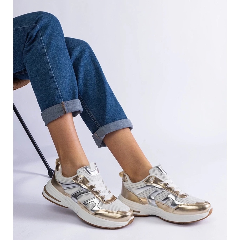 D/CEO Material Sneakers Sneakers with Elayne gold inserts golden
