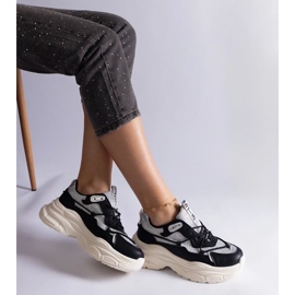 D/CEO Black sneakers with Rigel glitter inserts