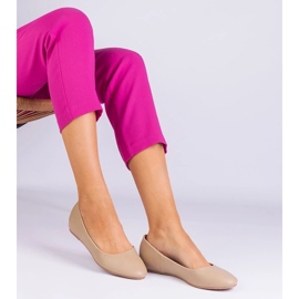 D/CEO Beige ballerinas on a hidden wedge of eco -leather Savelia D/CEO Beige ballerinas on a hidden wedge of eco -leather Savelia