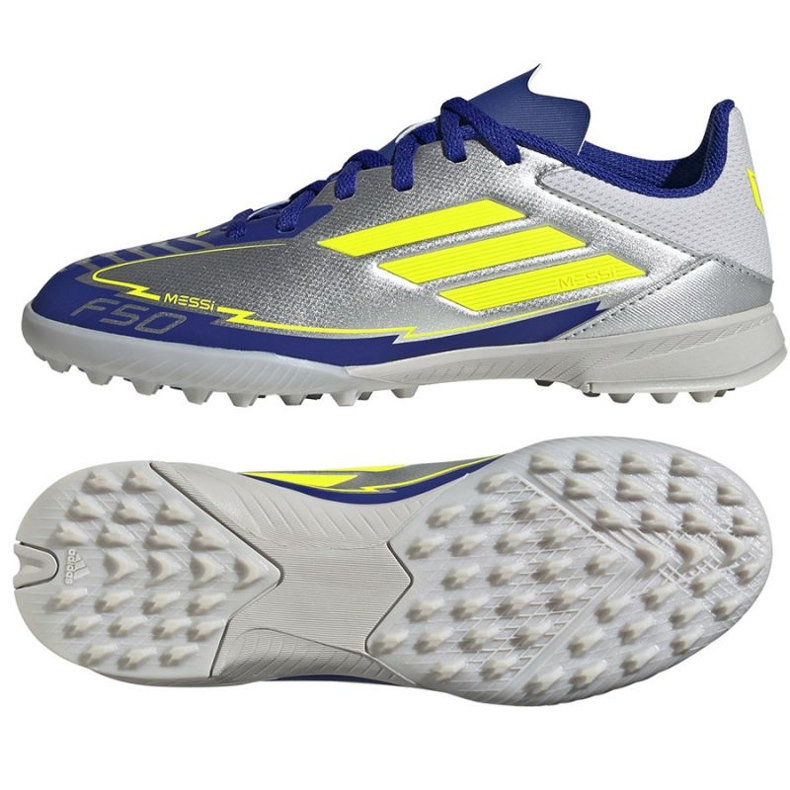 Adidas F50 League Messi TF IH0925 Silver-Blue shoes