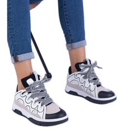 Black women's sneakers with decorative lacing