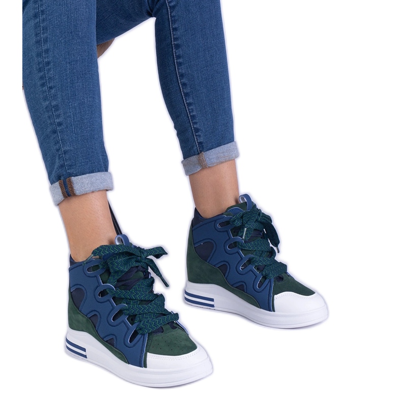 Navy blue women's sneakers with thick laces Navy blue women's sneakers with thick laces