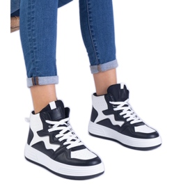 Women's white and white sneakers black