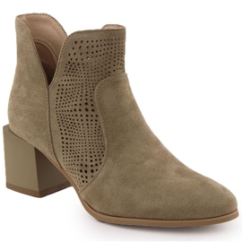 M.Daszyński Women's boots on the post M. Daszyński San49 beige