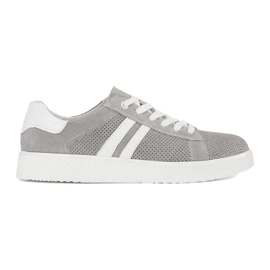 Goodin Gray openwork sneakers made of natural leather grey