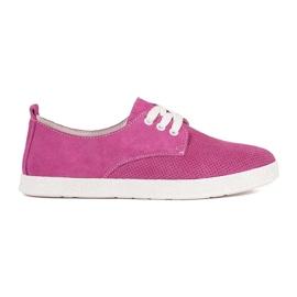Goodin Pink openwork sneakers made of natural leather
