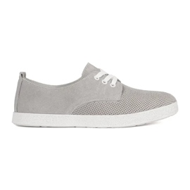 Goodin Gray openwork sneakers made of natural leather grey