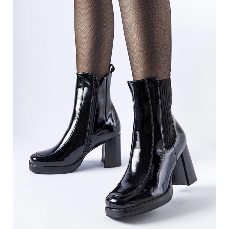 D/CEO Black patent ankle boots by Boni D/CEO Black patent ankle boots by Boni