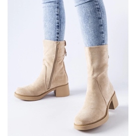 D/CEO Beige eco-suede ankle boots from Agordino
