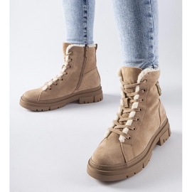 D/CEO Beige insulated ankle boots made of Pompei eco-suede