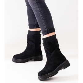D/CEO Black slip-on ankle boots with a Ralia sock