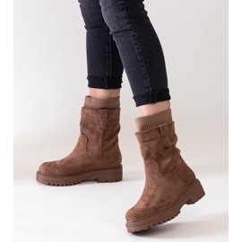 D/CEO Brown slip-on ankle boots with a Ralia sock