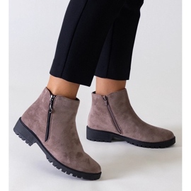 D/CEO Brown boots with metal inserts, eco-suede Branda