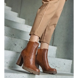 D/CEO Brown slip-on ankle boots made of Motena eco-leather