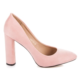 Vices New Collection Suede pumps on the pillar pink