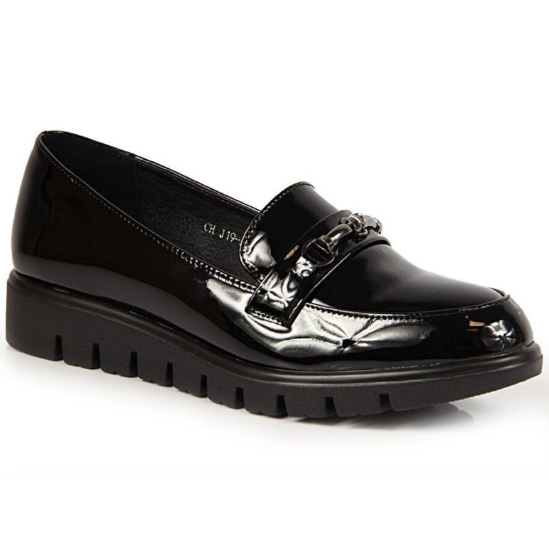 Shoes on wedge t.sokolski SCA13 black varnish