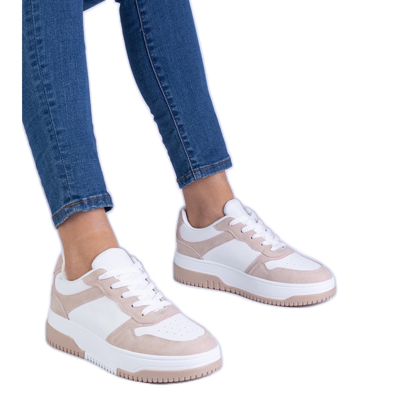 Brown sneakers on a thick sole Brown sneakers on a thick sole