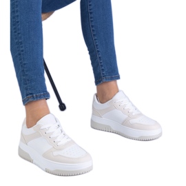 Beige sneakers with a thick sole Beige sneakers with a thick sole