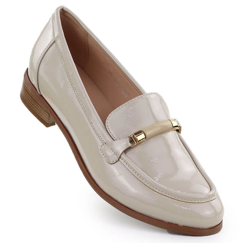Women's low -healed lacquered beige Potocki SZ12065 shoes